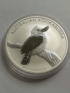 1$ 2010 Australien Kookaburra 1 Unze Silber 999er in Originalmünzdose 1 Dollar 2010