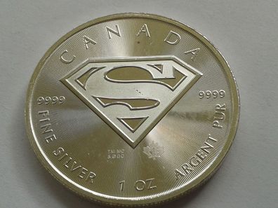 Original 5$ 2016 Kanada Maple leaf Superman1 Unze 31,1g 999er Silber 5 Dollars