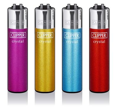 Clipper Classic Original Feuerzeug Serie ´CRYSTAL 5´ 4 Stück Feuerzeuge 4X