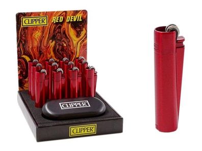 Clipper Classic Metall Lighter Original Feuerzeug ´RED DEVIL´ mit Metal Box 2020