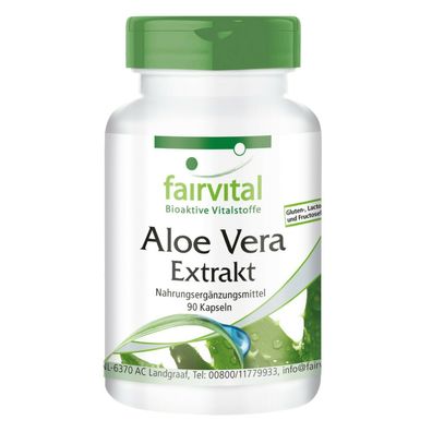 Aloe Vera Kapseln - 90 Kapseln - konzentrierter Aloe Vera Extrakt 200:1 - fairvital
