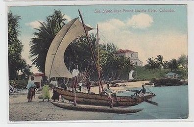 62105 Ak Colombo Sri Lanka Ceylon Sea Shore near Mount Lavinia Hotel um 1910