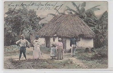 61760 Ak Jamaika Negro Hut Eingeborenenhütte 1912