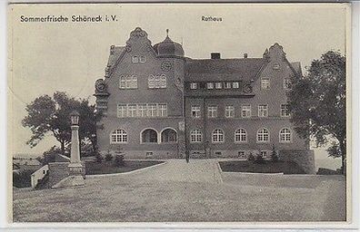 61605 Ak Sommerfrische Schöneck i.V. Rathaus 1943
