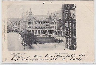 62398 Ak Wiesbaden neue Töchterschule 1902