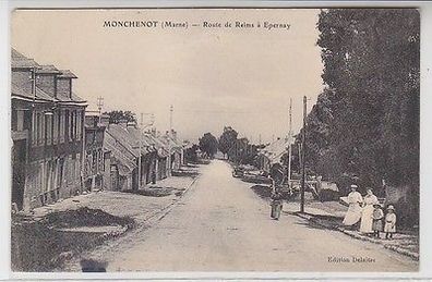 61591 Feldpost Ak Monchenot (Marne) Route de Reims á Epernay um 1916