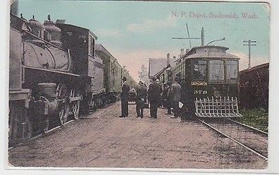 61995 Ak N.P. Depot Snohomish Wash. Eisenbahnen um 1910