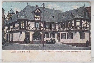 38749 Ak Gruß aus Eltville am Rhein Schmitt´sche Weinstuben am Breitenstein 1910