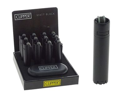 Clipper Classic Metall Lighter Original Feuerzeug ´Metal MATT ALL BLACK´ + Metal Box