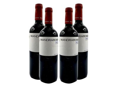 Mandrarossa Rotwein - 4er Set - 4x 0,75L (13,5% Vol) - Merlot Rupenera - Italie