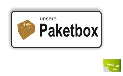unsere Paketbox Aufkleber Pakete Box Kennzeichnung Sticker (R34/13)
