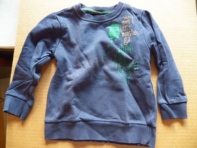 Kinder Shirt Pullover mit langem blau mit Druck Gr. 92/98 Esprit