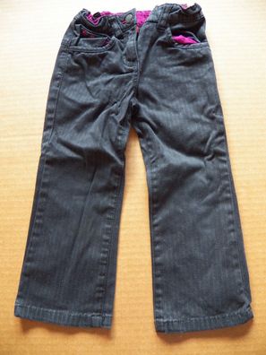 2 lange Hosen Jeans 1x schwarz + 1x blau-gefüttert Mädchen Gr. 92 s. Oliver