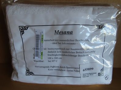 Inkontinenz-Spannunterbett weiß 100 x 200cm mit Baumwollfrottier / Mesana