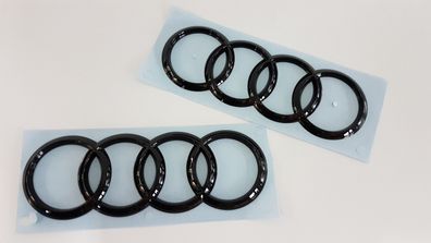 Original Audi TT Zeichen Set vorn + hinten Ringe Black Edition Embleme schwarz