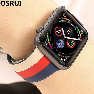 Silikon Armband Drei Farben Sport Band Gummi Für Apple Watch Series 1 - 7