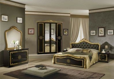 Italienisches Schlafzimmer-set Glace in schwarz-gold