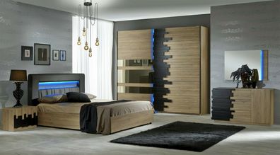 NEU Modernes Schlafzimmer Piano in Buche elegantes Design Italienisch Set
