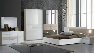 NEU Elegantes Schlafzimmer Svenja in weiß modernes Design Italienisch Set