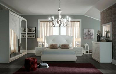 NEU Modernes Schlafzimmer Corrina in weiß elegantes Design Italienisch Set