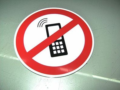 Verbotsschild 200 mm rund z.B. Handy / Mobiltelefon verboten Durchfahrt verboten