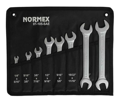 NORMEX Zoll SAE Gabelschlüssel 1/4 x 5/16 - 3/4 x 7/8" CrV-Stahl für Harley etc.