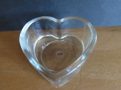 Teelichthalter klar in Herzform ca. 3,5cm hoch/ TCM