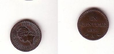 1 Centimes Kupfer Münze Frankreich 1850 A