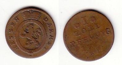 1 Zoll Pfennig Kupfer Münze Hessen Darmstadt 1777