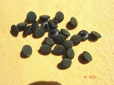 25 Knöpfe Astorknopf bezogen mit Rips dunkelgrün 1cm Z p