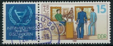 DDR Zusammendruck Nr WZd501 zentrisch gestempelt WAAGR PAAR X1589B2