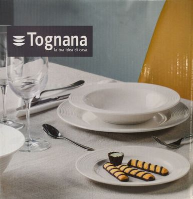 Tognana Geschirr 18 tlg. Set Polis Circles Tafelservice, Tellerset, Teller