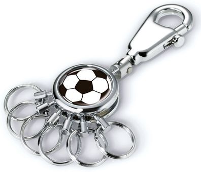 TROIKA PATENT Fußball Soccer Karabiner Schlüsselanhänger abnehmbare Ringe Organizer