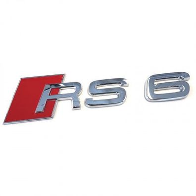 Original Audi Schriftzug RS6 Emblem Logo Aufkleber rot chrom 4B08537402ZZ