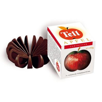 Tell Apfel Edel-Zartbitter Schokolade (150g)