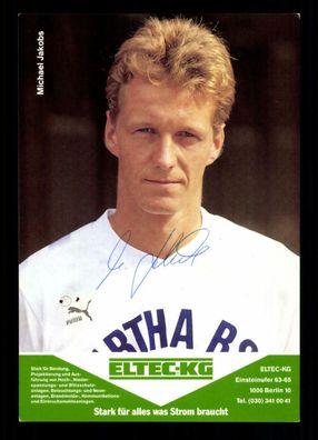 Michael Jakobs Autogrammkarte Hertha BSC Berlin 1989-90 Original ## BC G 30254