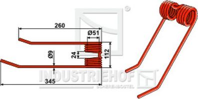 Federzinken Kreiselheuerzinken links zu Stoll: Universalm. CR300; 320; 400