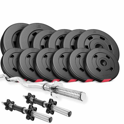 Hop-Sport Hantelset 36 kg Hanteln Kurzhanteln SZ Stange Hantelscheiben 30mm