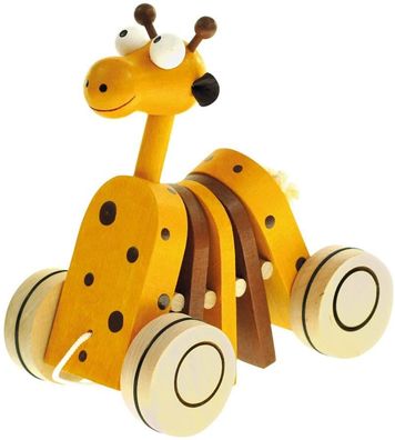 Nachziehtier 3er Set Ziehtier aus Holz Ziehfigur Nachzieh-Spielzeug für Kinder 