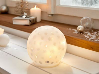 LED Beleuchtung Deko Kugel Schneeflocke Fensterlicht Kunststoff Lampe Winter Batterie