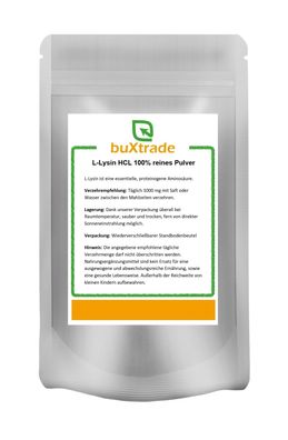 L-Lysin HCL 100% reines Pulver 2x 500g