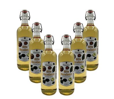 Raunikar - 6er Set Alte Haselnuss Schnaps - 6x 1L (38% Vol)- [Enthält Sulfite]
