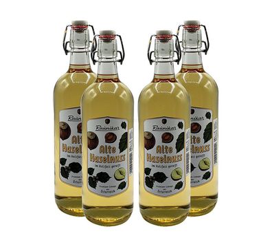 Raunikar - 4er Set Alte Haselnuss Schnaps - 4x 1L (38% Vol)- [Enthält Sulfite]