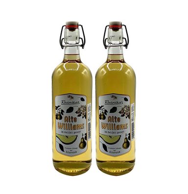 Raunikar - 2er Set Alte Williams Schnaps - 2x 1L (38% Vol)- [Enthält Sulfite]