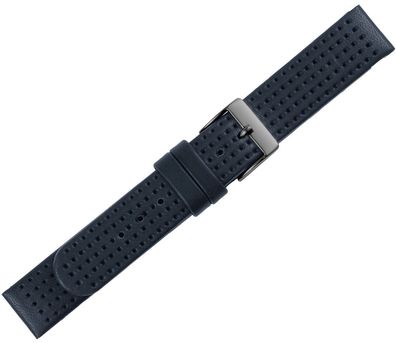 Minott Uhrenarmband | Kalbsleder > blau > Lochoptik | gleichlaufend