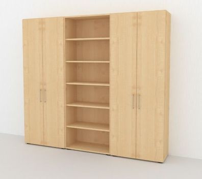 4-tlg Büro Schrankwand Basis Aktenschrank Schrank Büroschrank Büromöbel