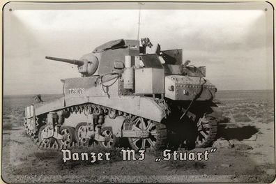 Blechschild 30 X 20 cm Panzer 35t und IVM3 "Stuart"