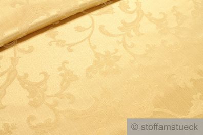 Stoff Baumwolle Polyester Jacquard gold Ranke Ton in Ton 280 cm breit