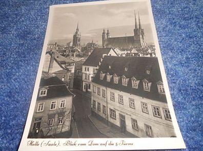 4331 / Ansichtskarte - Halle/ Saale Blick vom Dom auf die Türme