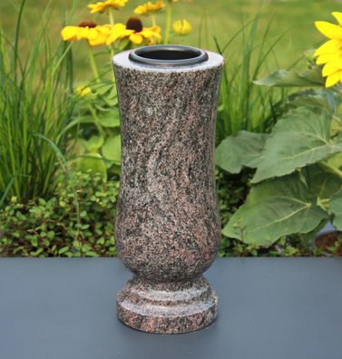 Vase Steinvase Grabvase Gartenvase Granitvase aus Granit Paradiso
